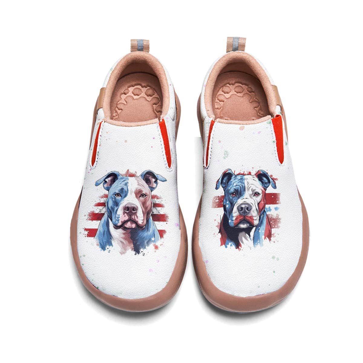 American Flag Pug Dog Slip On