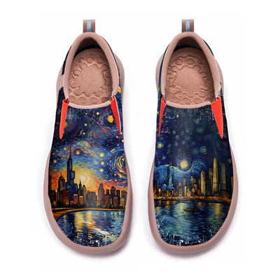 Starry Night Chicago City Slip On