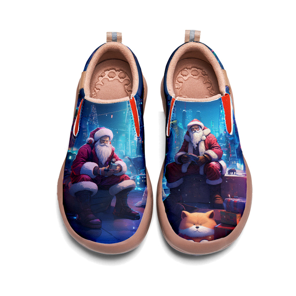 Cyberpunk Style Santa Claus Kids Slip On