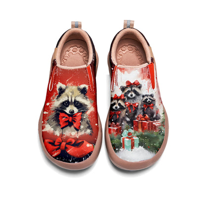 Christmas Raccoon Kids Slip On