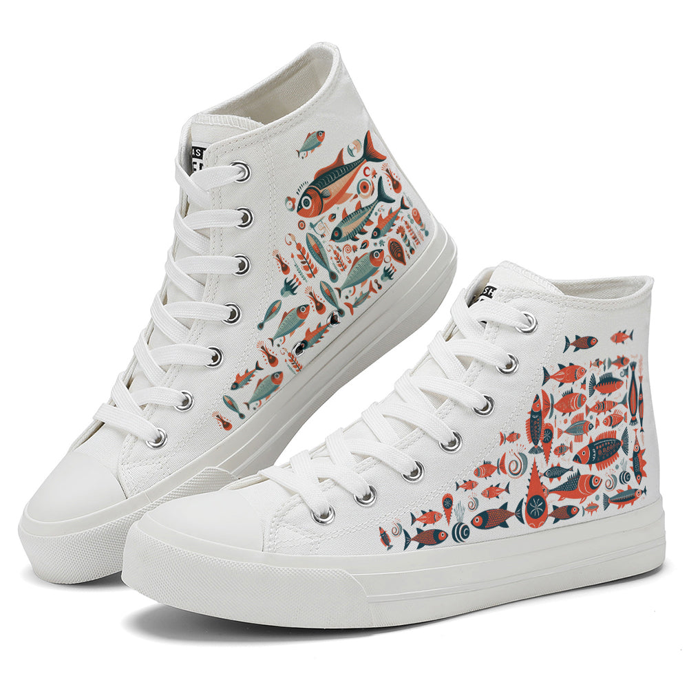 Fishs High Top Canvas Shoes