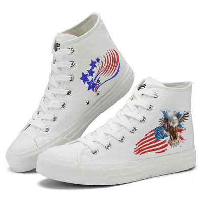 American Flag Eagle High Top Canvas Shoes