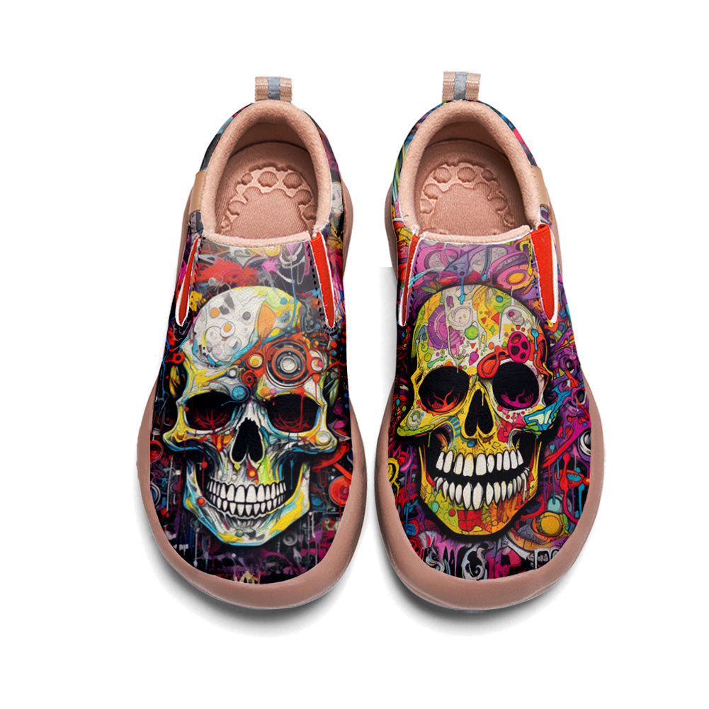 Colorful Skull Slip On