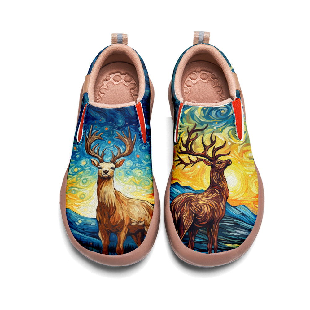 Starry Night Deer Slip On