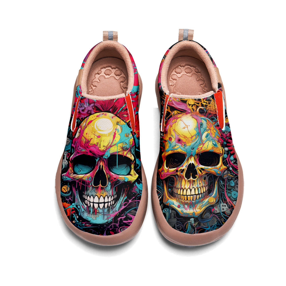 Colorful Skull Slip On