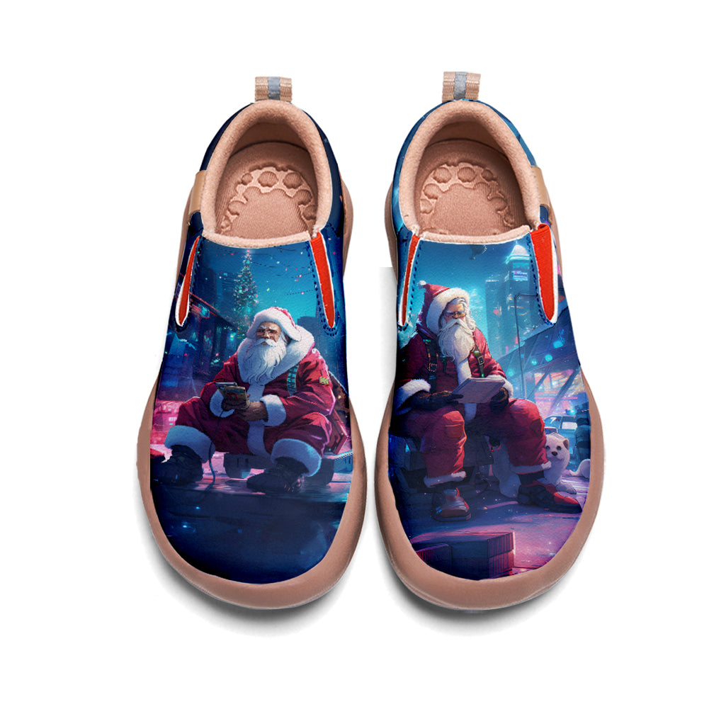 Cyberpunk Style Santa Claus Kids Slip On