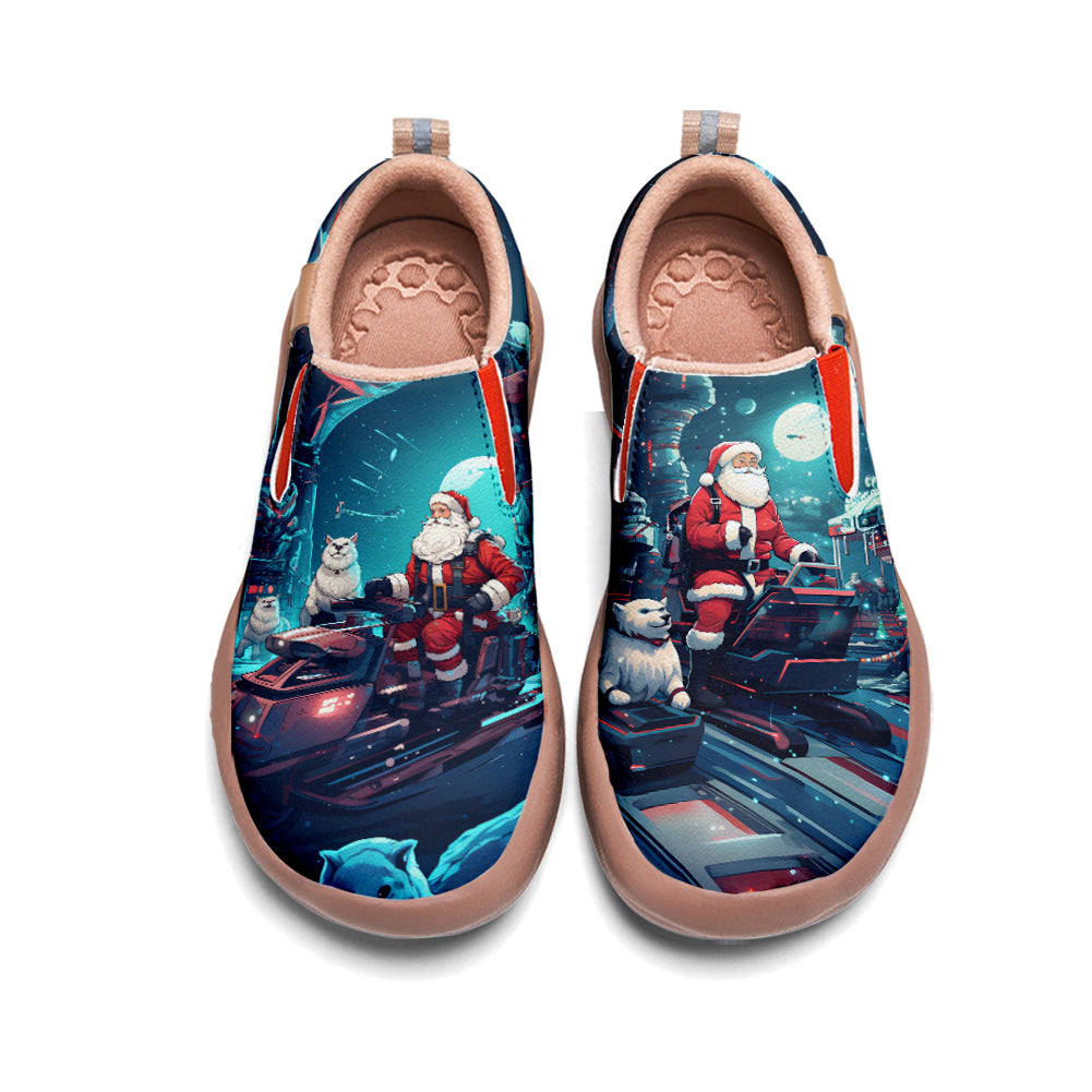 Cyberpunk Style Santa Claus Kids Slip On