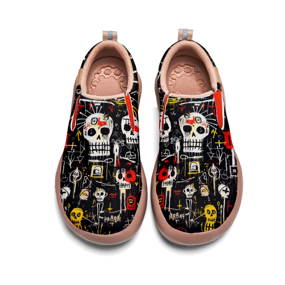 Graffiti Skull Kids Slip On