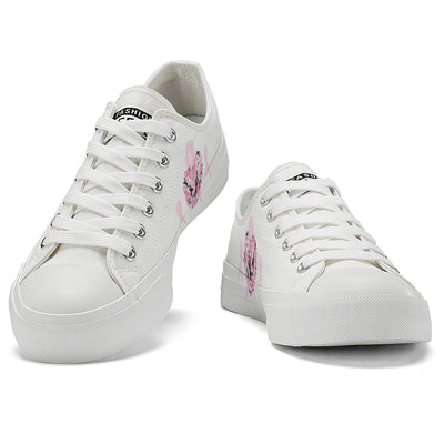 Breast Cancer Low Top Canvas Shoes