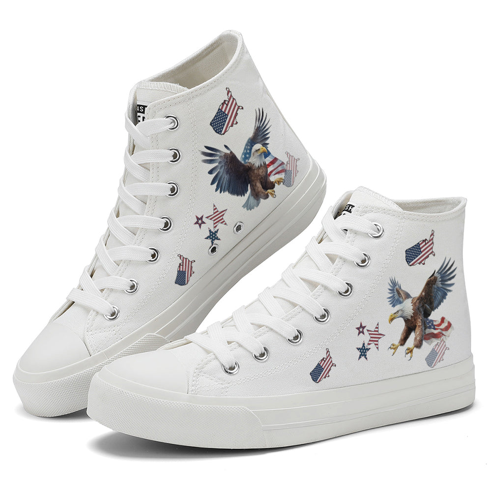 American Flag Eagle High Top Canvas Shoes