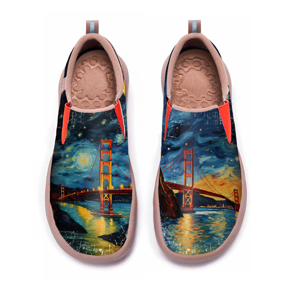 Starry Night San Francisco City Slip On