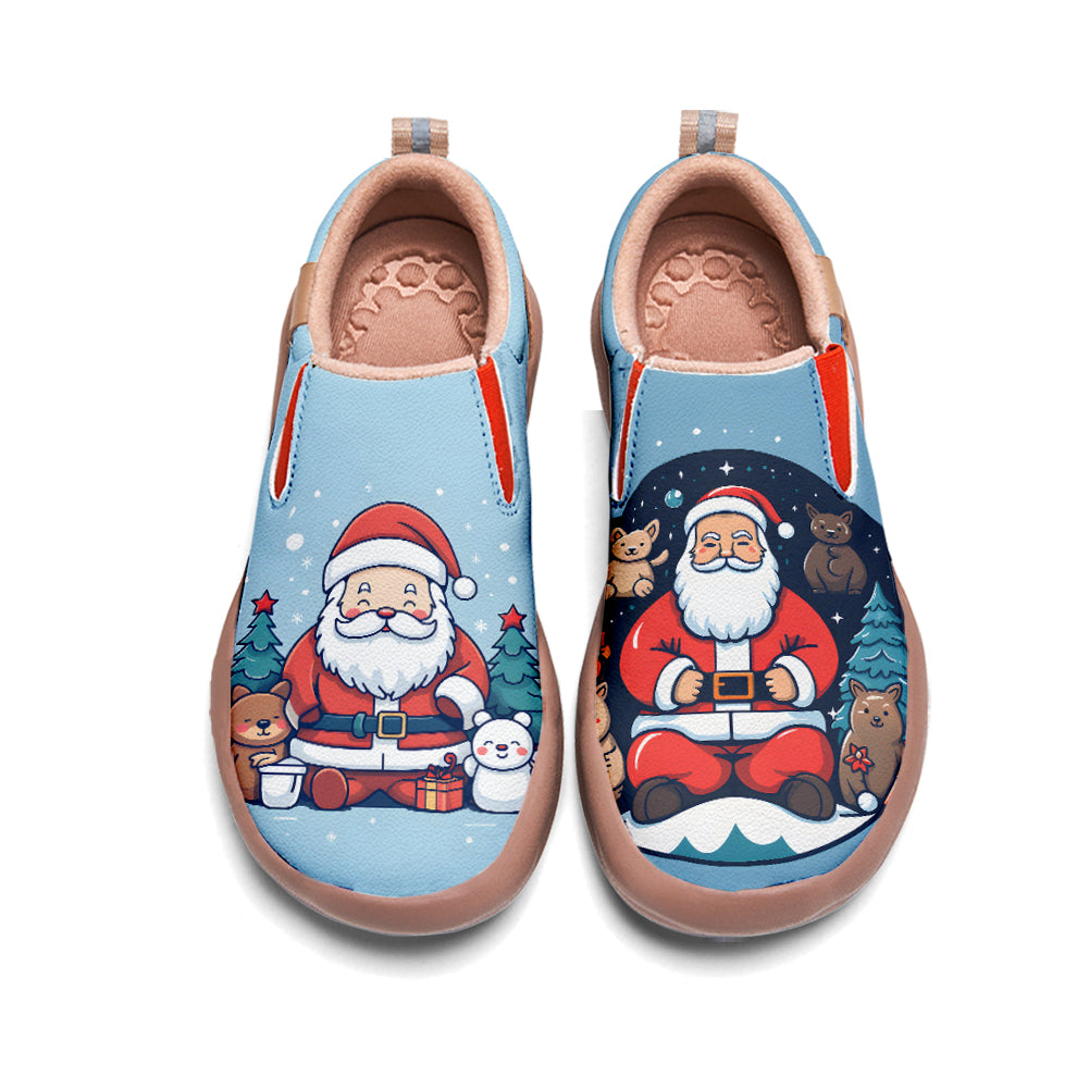 Cartoon Santa Claus Kids Slip On