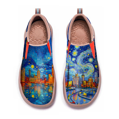 Starry Night Detroit City Slip On