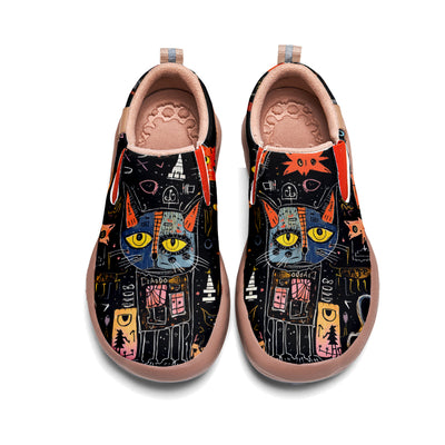 Black Cat Kids Slip On