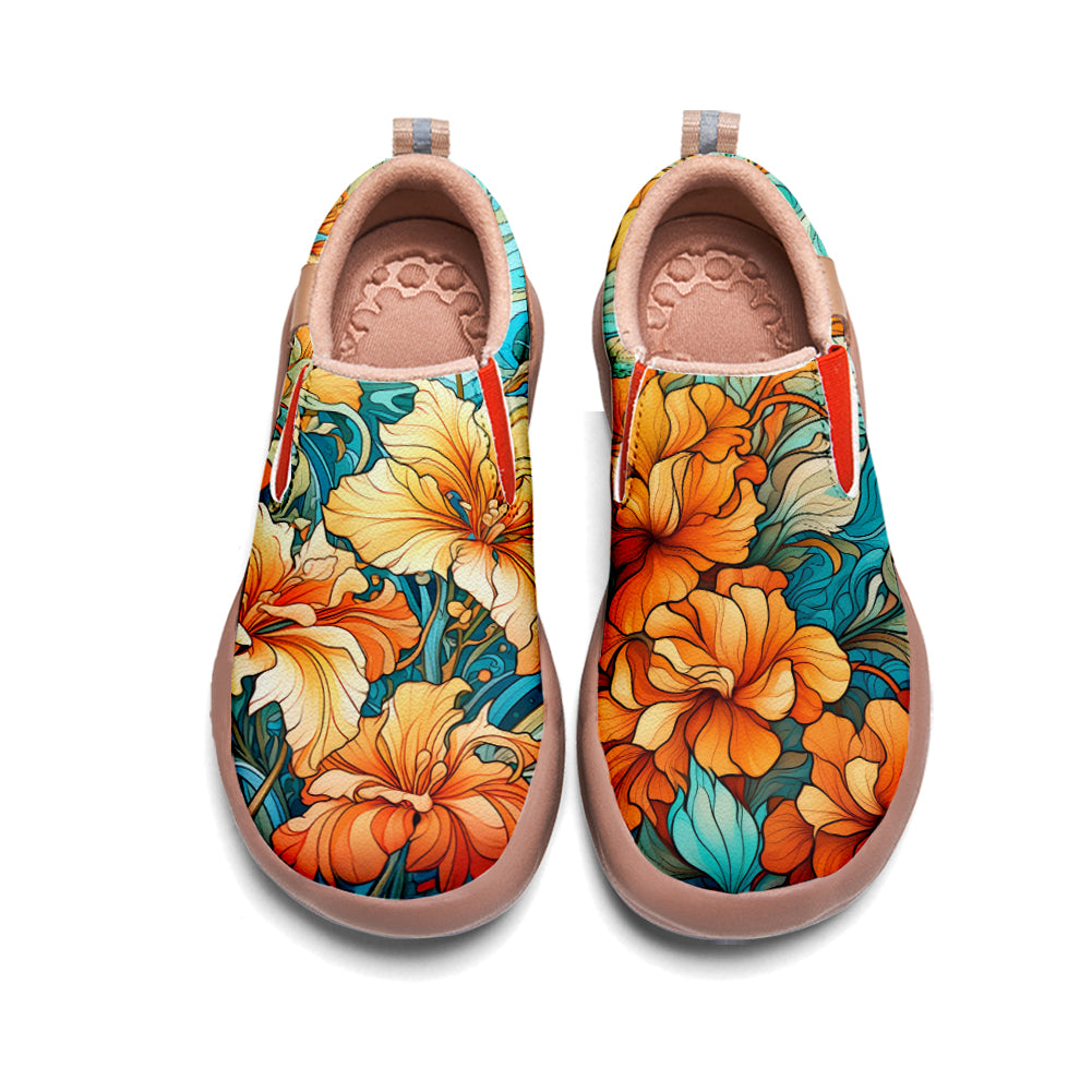 Orange Floral Slip On