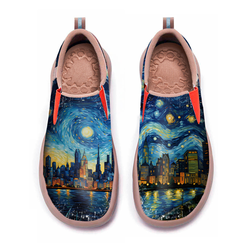 Starry Night Philadelphia City Slip On