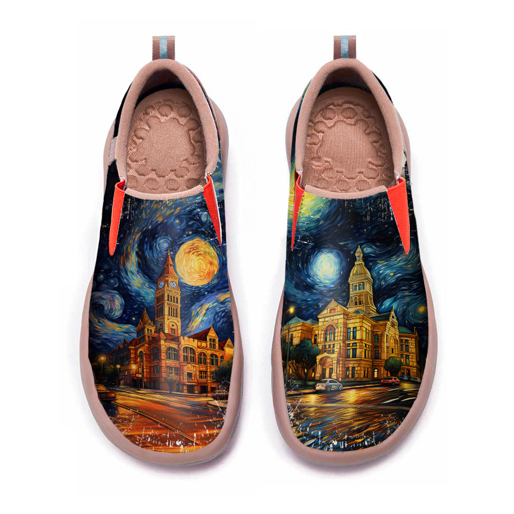 Starry Night San Antonio City Slip On