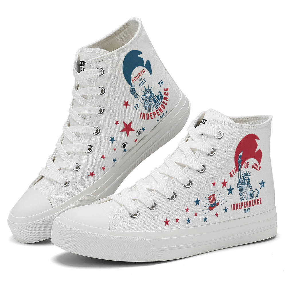 4th of July High Top Canvas Shoes