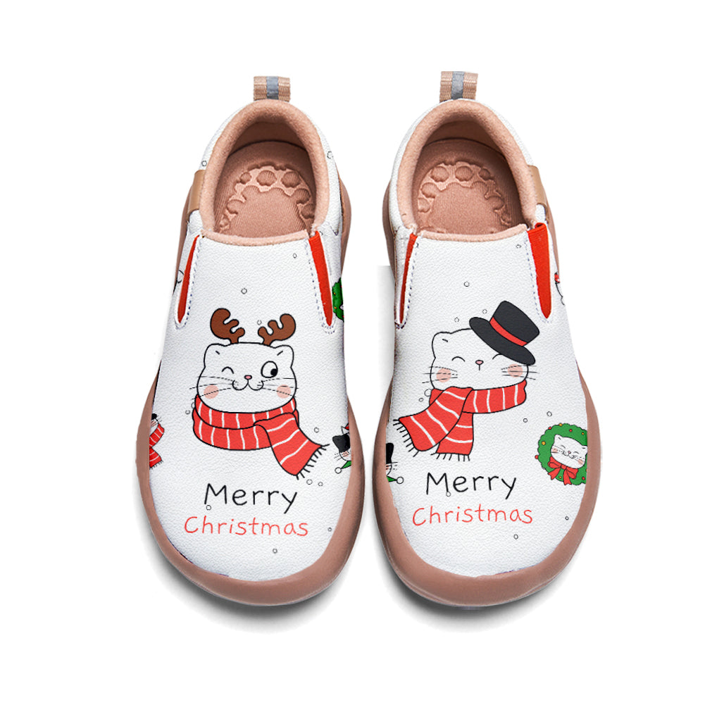 Christmas Kitten Kids Slip On