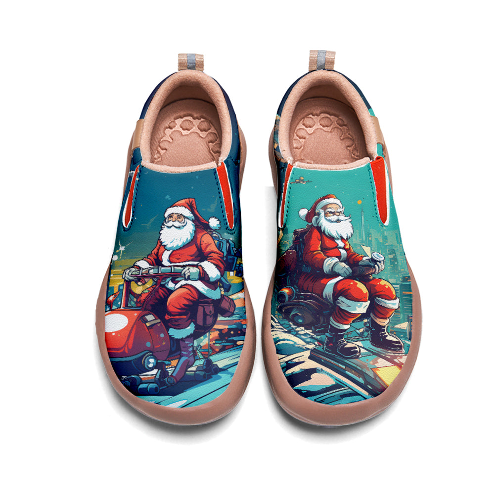 Cyberpunk Style Santa Claus Kids Slip On