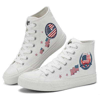 American Flag High Top Canvas Shoes