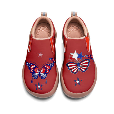 Butterfly American Flag Slip On