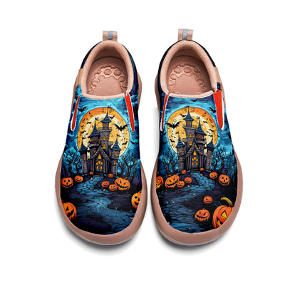 Halloween Pumpkin Castle Kids Slip On