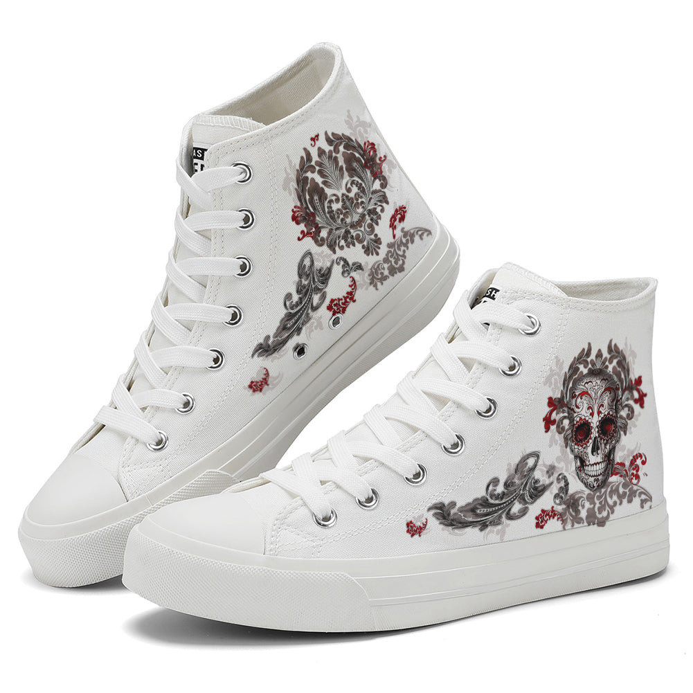 Gothic Skull High Top Canvas Shoes