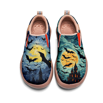 Oil Painting Halloween Bat Slip On