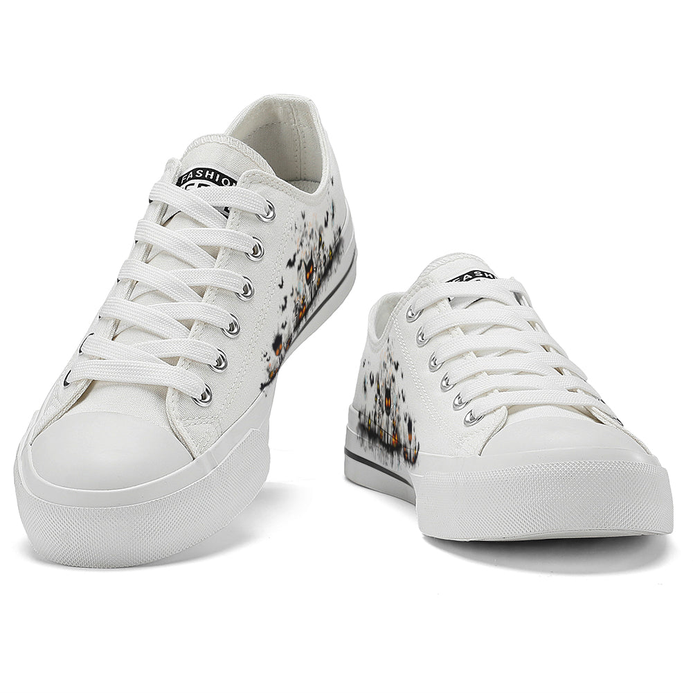 Halloween Basquiat Kids Low Top Canvas Shoes