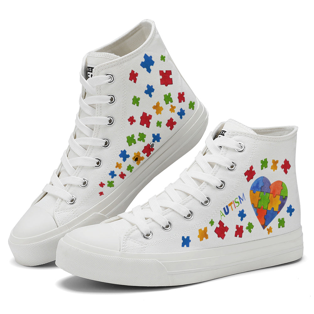 Autism High Top Canvas Shoes