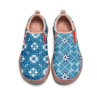 Blue Tile Pattern Slip On