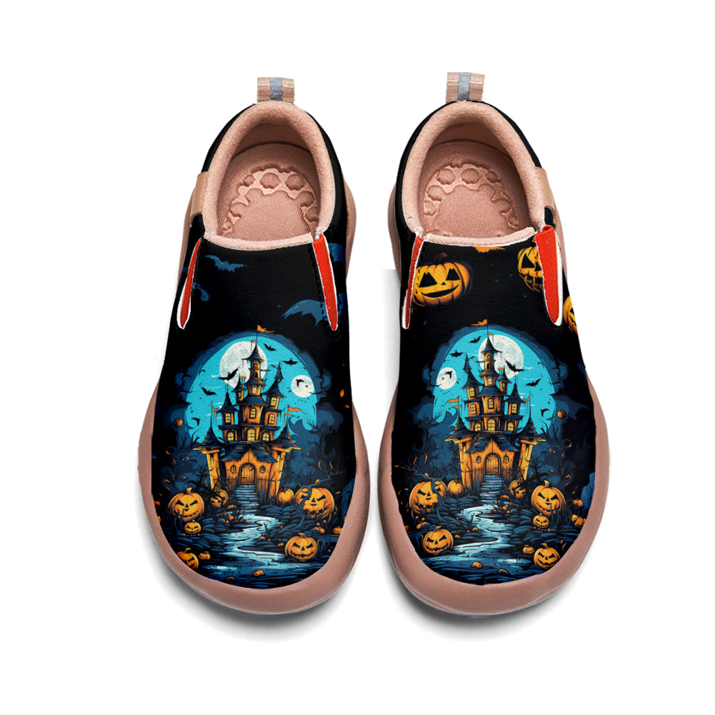 Halloween Pumpkin Castle Kids Slip On