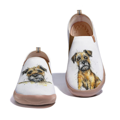 Dog hand drawing Knitted Slip On