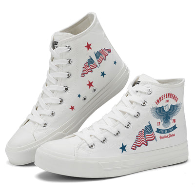 4th of July High Top Canvas Shoes