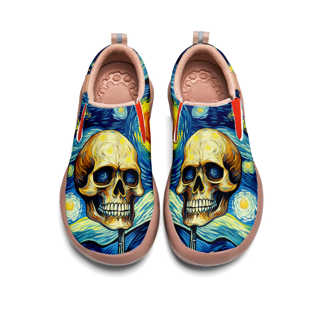 Starry Night Skull Slip On