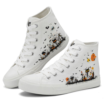 Halloween Basquiat High Top Canvas Shoes