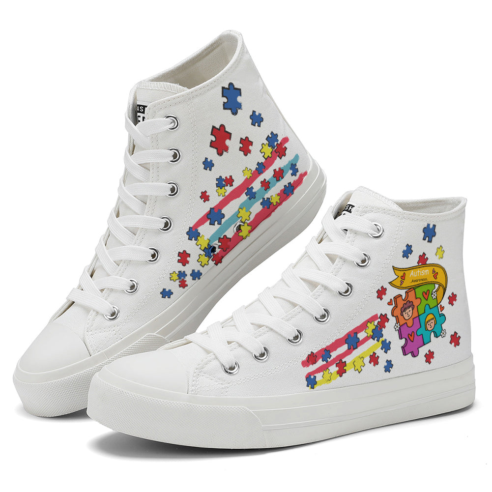 Autism High Top Canvas Shoes