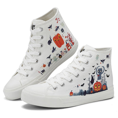 Halloween Pumpkin High Top Canvas Shoes