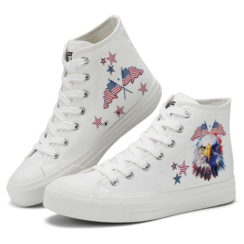 American Flag Eagle High Top Canvas Shoes