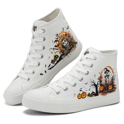 Halloween Skull High Top Canvas Shoes