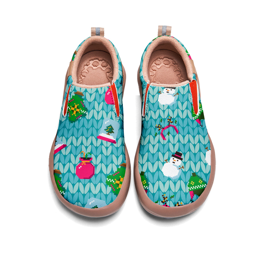 Pixel Christmas Snowman Slip On