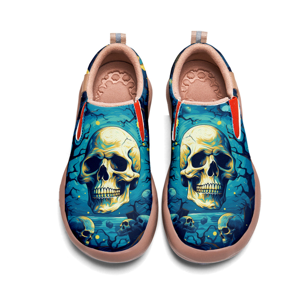 Blue Skull Slip On