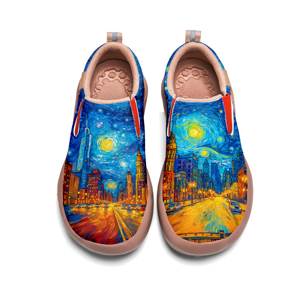 Starry Night Chicago City Slip On