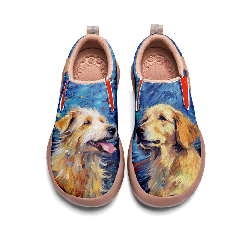 Starry Night Golden Retriever Slip On