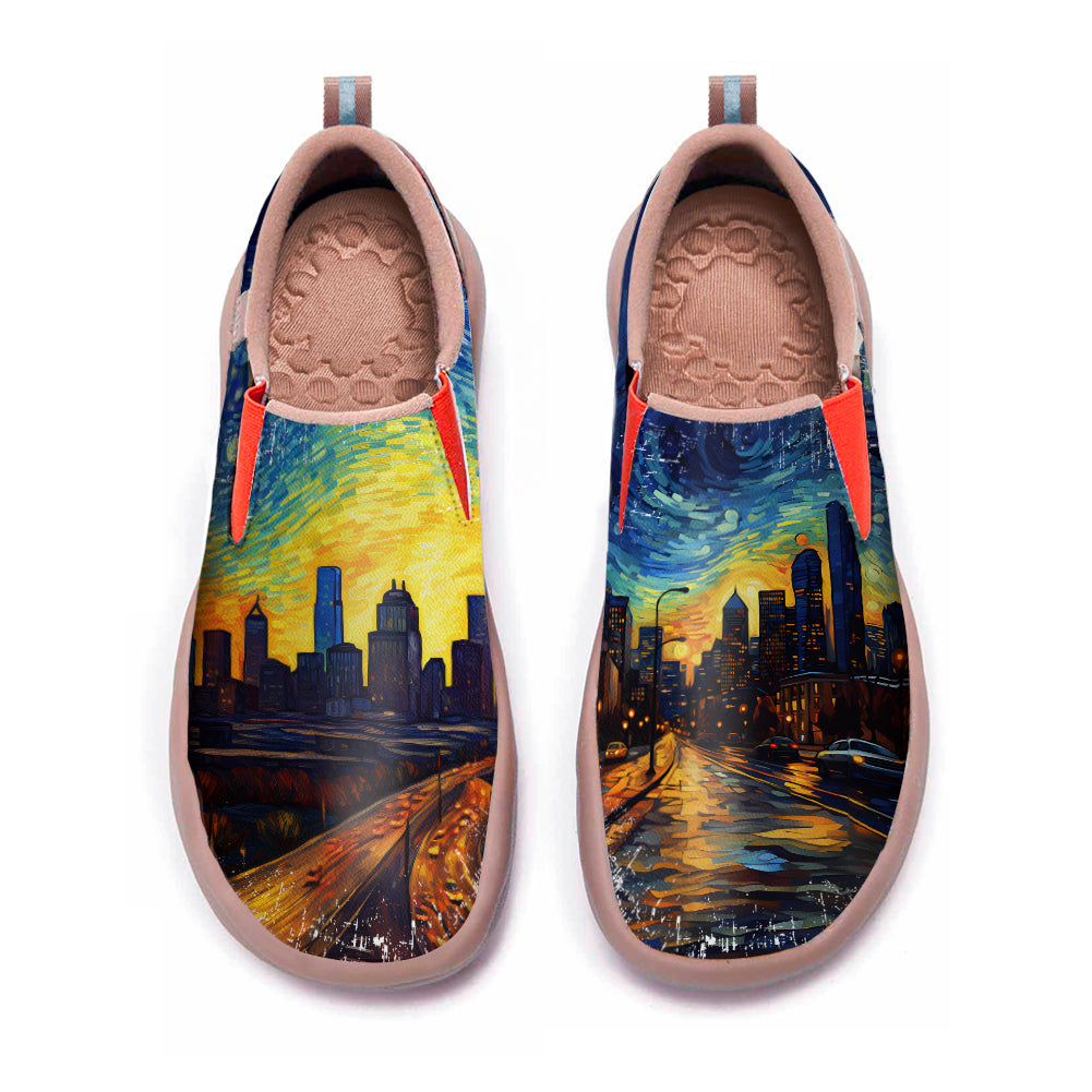 Starry Night Dallas City Slip On