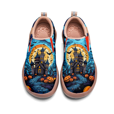 Halloween Pumpkin Castle Kids Slip On