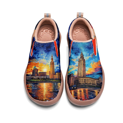 Oil Painting Cleveland City Slip On