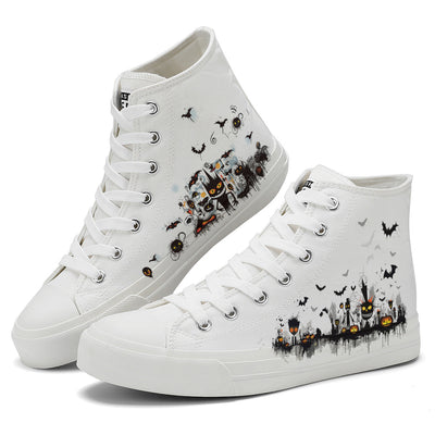 Halloween Basquiat High Top Canvas Shoes