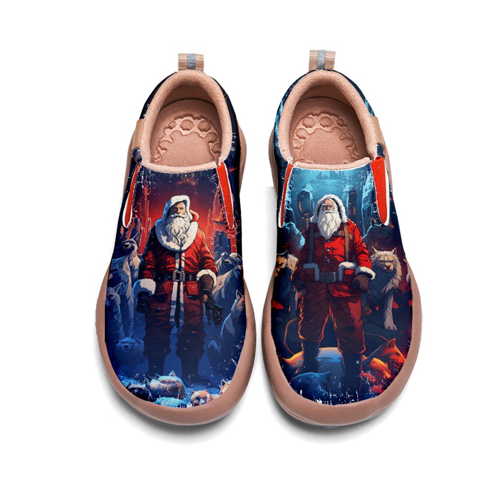 Cyberpunk Style Santa Claus Kids Slip On